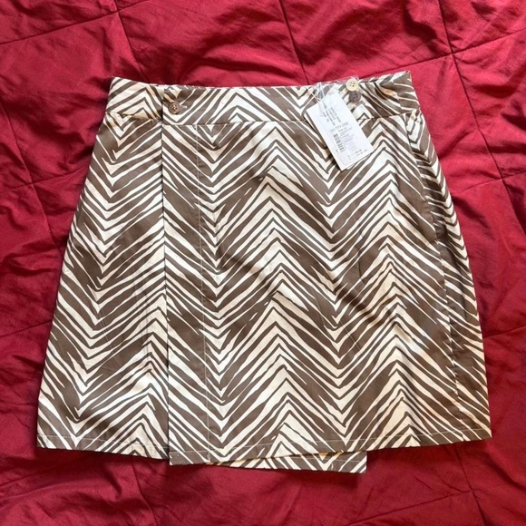 HEVRON Mauve Wrap Mini Skirt, Saks 5th Avenue, 100% cotton, XL, New With Tags! - Picture 10 of 10
